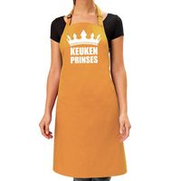 Keuken Prinses barbeque schort /keukenschort oker geel dames   -