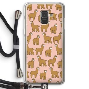 Alpacas: Samsung Galaxy A8 (2018) Transparant Hoesje met koord