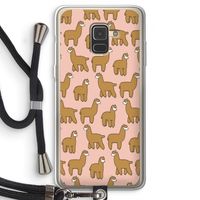 Alpacas: Samsung Galaxy A8 (2018) Transparant Hoesje met koord