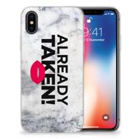 Apple iPhone X | Xs | Siliconen hoesje | met naam Already Taken White