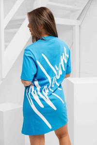 Malelions Firma T-Shirt Dress Dames Blauw - Maat L - Kleur: Blauw | Soccerfanshop