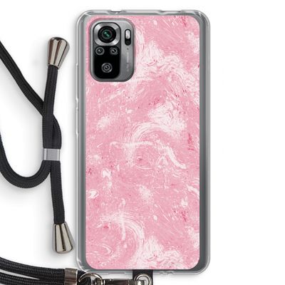 Abstract Painting Pink: Xiaomi Redmi Note 10S Transparant Hoesje met koord