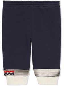 Gucci Kids pantalon de jogging en maille intarsia - Bleu