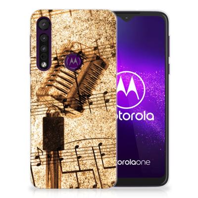 Motorola One Macro | Siliconen hoesje | met foto Bladmuziek
