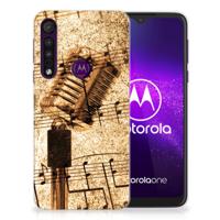 Motorola One Macro | Siliconen hoesje | met foto Bladmuziek