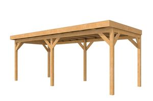 Douglasvision overkapping Comfort 600x305 cm onbehandeld- Plat dak- Onbehandeld lariks Douglas hout- Woodvision