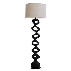 Giga Meubel - Vloerlamp Zwart 155cm - Incl. Kap - Mangohout - Savio