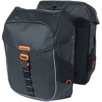 Dubbele Fietstas Miles black Tarpaulin zwart oranje
