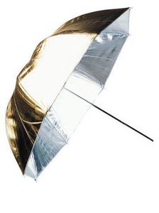 Linkstar flitsparaplu puk-84gs zilver/goud 100 cm (omkeerbaar)