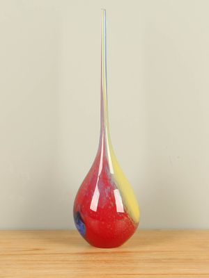 Glazen pegel rood/blauw/geel, 51 cm, B004