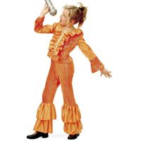 Oranje glitter kostuum voor meisjes 164 (14 jaar)  -