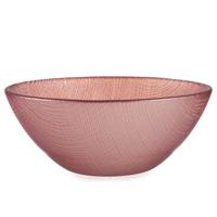 Kommetjes/serveer schaaltjes - Murano - glas - D15 x H6 cm - roze - Stapelbaar - Kommetjes