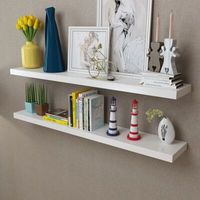 VidaXL 242186 stelling Zwevende plank Muur gemonteerd MDF Wit - thumbnail