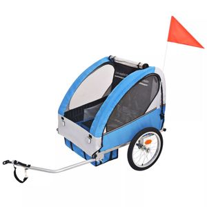 VidaXL Fietstrailer 30 kg grijs en blauw