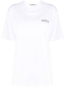 Kimhekim t-shirt en coton à logo imprimé - Blanc