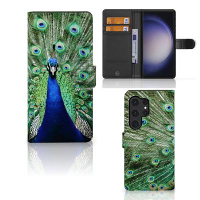 Samsung Galaxy S24 Ultra | Telefoonhoesje | Met pasjeshouder | Pauw