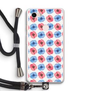 Klaproosjes: Pixel 3 XL Transparant Hoesje met koord