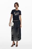 Midirok met krantenprint - BLACK - XL