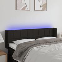 Hoofdbord LED 147x16x78/88 cm stof zwart