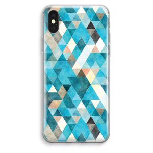 Gekleurde driehoekjes blauw: iPhone XS Max Transparant Hoesje