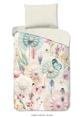 HIP Dekbedovertrek "" - Wit - (140x200 cm) - Katoen Satijn