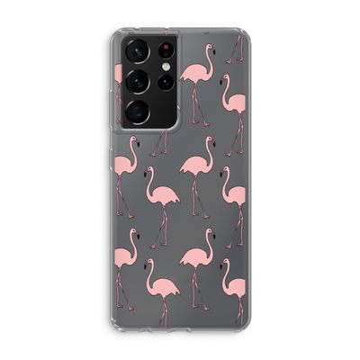 Anything Flamingoes: Samsung Galaxy S21 Ultra Transparant Hoesje