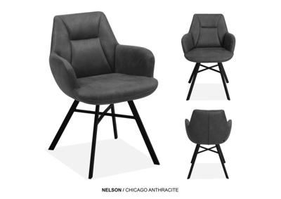 Armstoel Nelson antraciet