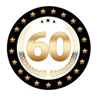 Bierviltjes 60 - 25x stuks - zwart/goud - luxe - verjaardag/jubilea - feestartikelen