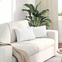 VidaXL Sofa kussens 2 pcs wit 50 x 30 cm stof