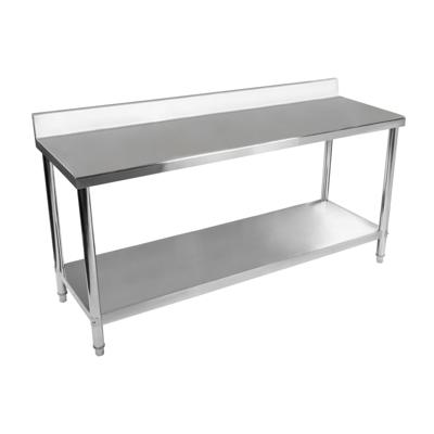 RVS werktafel - ECO - 200 x 60 cm - 195 kg - achterwand - Royal Catering