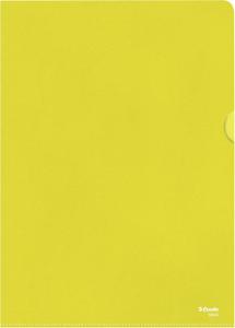 Esselte l-map, copy safe, gekorreld, A4, 115 micron, pak van 100 stuks, geel