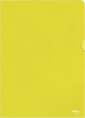 Esselte l-map, copy safe, gekorreld, A4, 115 micron, pak van 100 stuks, geel
