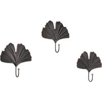 Zwarte en Gouden Garderobehaken Set van 3 - Metaal - Wandmontage