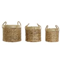 Mandenset DKD Home Decor Bamboe Tropisch Russen (35 x 35 x 30,5 cm) (3 Onderdelen)