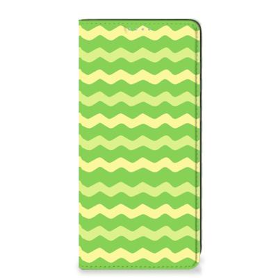 Samsung Galaxy A21s | Hoesje met Magneet | Waves Green Samsung Galaxy A21s | Hoesje met Magneet | Waves Green