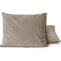 Zavelo Easy All-in-one-Dekbed Velvet Kussenslopen Taupe/Grijs (2-stuks)