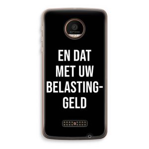 Belastinggeld - Zwart: Motorola Moto Z Force Transparant Hoesje