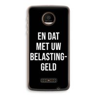 Belastinggeld - Zwart: Motorola Moto Z Force Transparant Hoesje