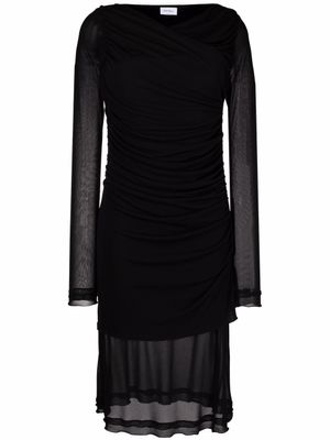 Ferragamo robe mi-longue drapée - Noir