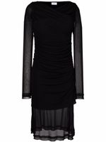 Ferragamo robe mi-longue drapée - Noir Ferragamo robe mi-longue drapée - Noir