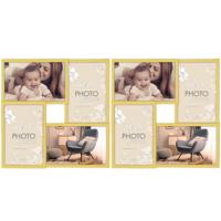 ZEP Fotolijst - 2x stuks - metaal - goudkleurig - 4 lijstjes van 10 x 15 cm - wonen - woonaccessoire