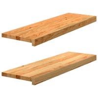 VidaXL Vensterbanken 2 st 80x25x2 cm massief eikenhout lichtbruin