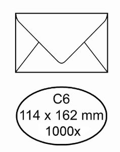 Envelop bank C6 114x162mm gegomd wit