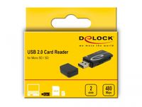 Delock 91602 Mini USB 2.0-kaartlezer met SD- en Micro SD-sleuf - thumbnail