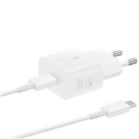 Samsung 25W Power Adapter met USB-C naar USB-C kabel Oplader Wit Samsung 25W Power Adapter met USB-C naar USB-C kabel Oplader Wit