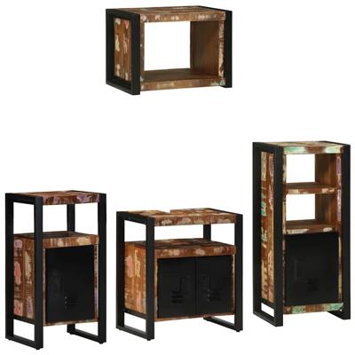 Badkamermeubelset 4 pcs Multikleur Massief gerecycled hout