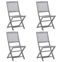 Tuinstoelen 4 st inklapbaar massief acaciahout - thumbnail