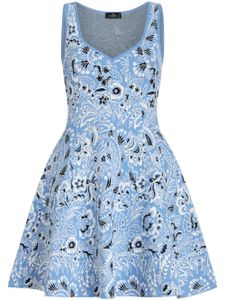 ETRO robe courte à motif monogrammé en jacquard - Bleu