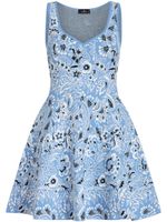 ETRO robe courte à motif monogrammé en jacquard - Bleu