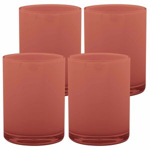 Drinkbeker/limonadebeker - 4x - kunststof - terracotta - 440 ml - luxe design